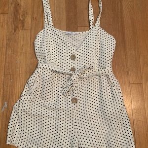 White polka dot romper